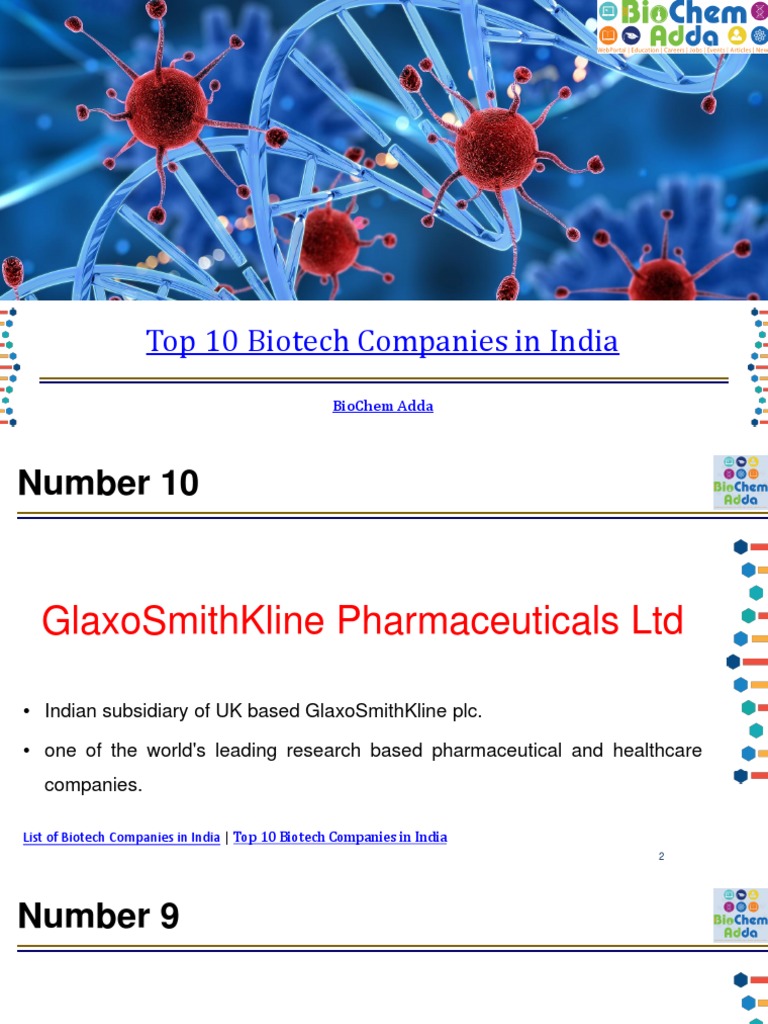 List of Top 10 Biotech Companies in India Biopharmaceutical Biotechnology