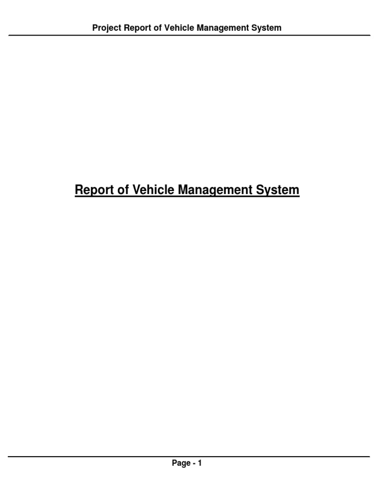 Vehicle Management System Project Report | PDF | Html Element | World ...
