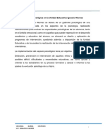 Atención Psicológica en La Unidad Educativa Ignacio Warnes.