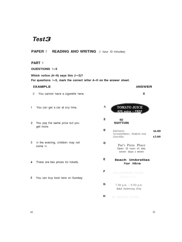 Cambridge KET 1 Book Test 3 | PDF | Edinburgh | Nature