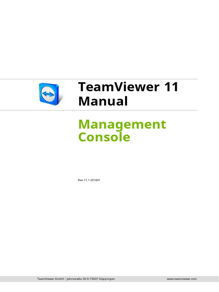 Teamviewer 11 Manual Management Console PDF World Wide 