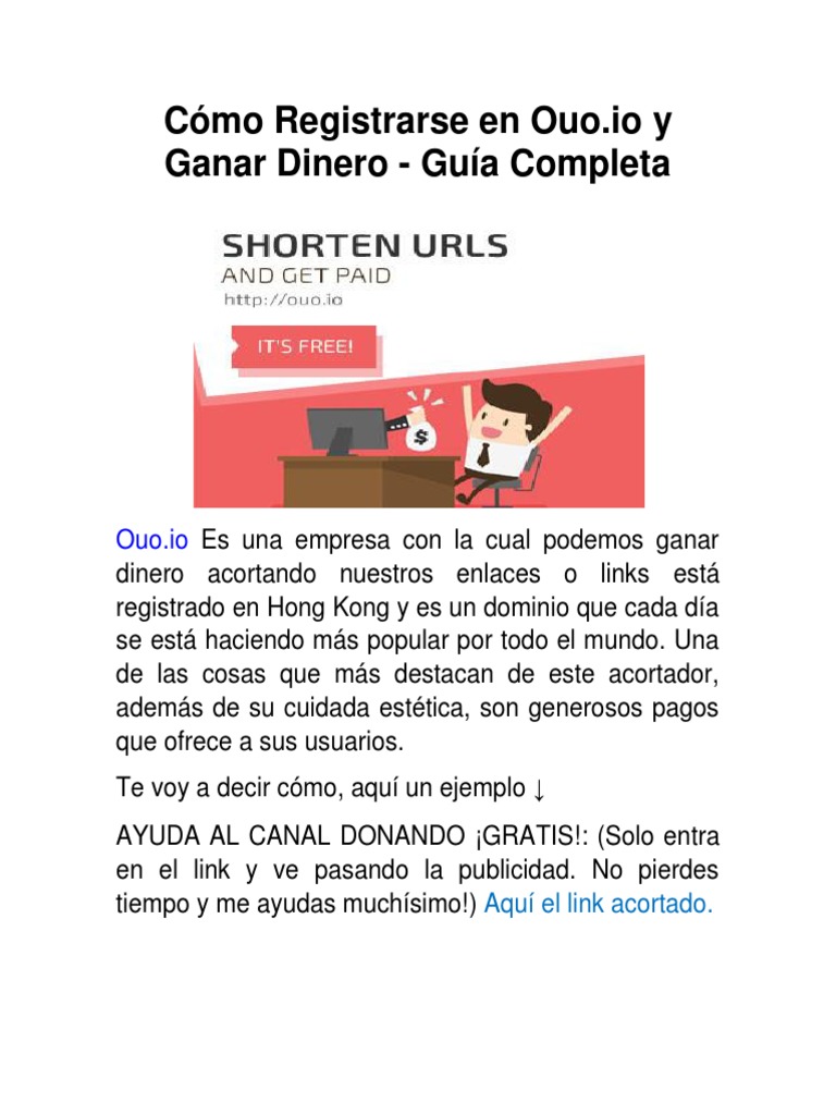 Guía para Registrarse y Ganar en Ouo.io | PDF | Spamming | Point and Click