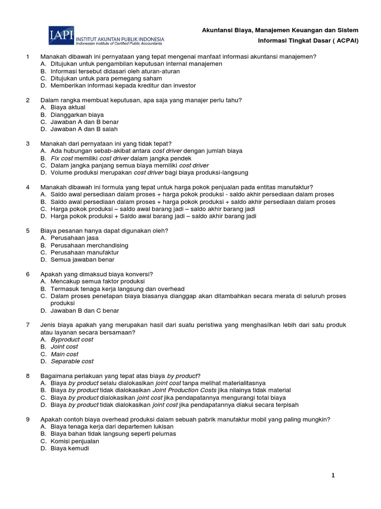 Contoh Soal Biaya Produksi Jangka Pendek - Contoh Soal Terbaru