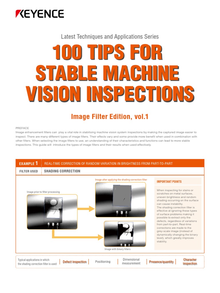 100 Tips For Stable Machine Vision Inspections Vol1 | PDF | Filter ...