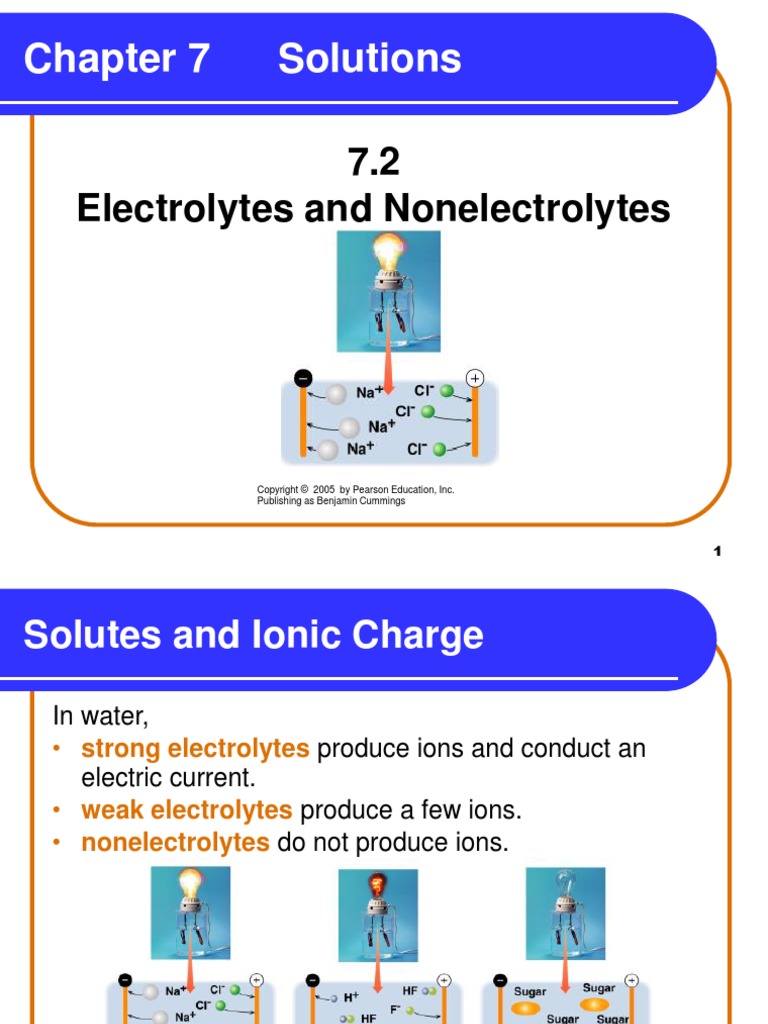 7 2 Electrolytes and Nonelectrolytes | PDF | Electrolyte | Dissociation ...