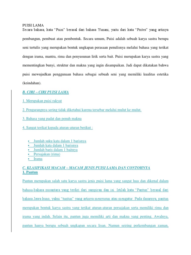 Dapatkan Gambar Puisi Lama Terupdate oleh Cikimm.com