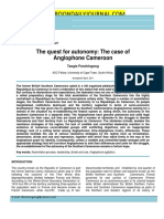 The Quest For Autonomy - THE CASE OF ANGLOPHONE CAMEROON