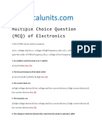 Multiple Choice Question (MCQ) of Electronics