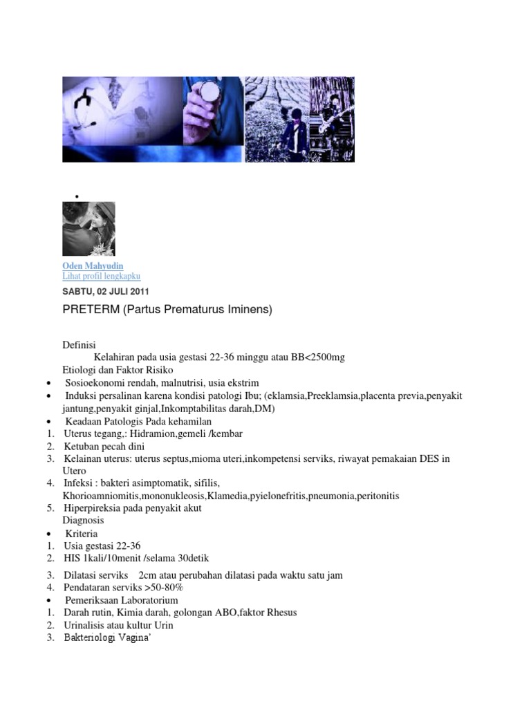Dibuat Untuk Berbagi..: PRETERM (Partus Prematurus Iminens) | PDF