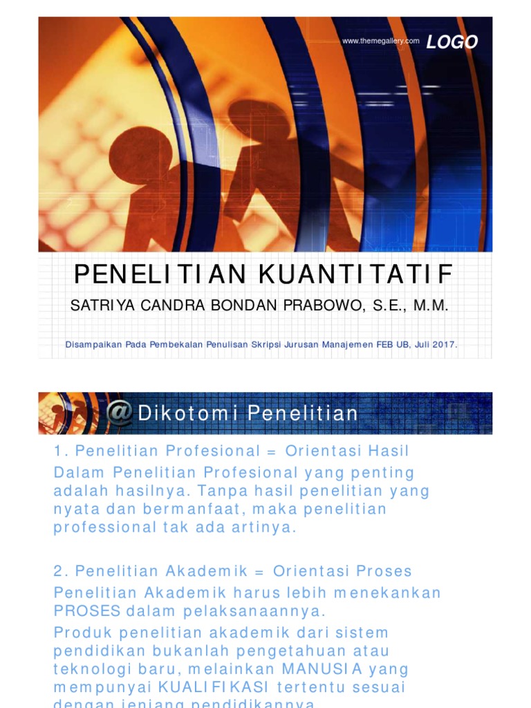 Penelitian Kuantitatif Pembekalan Skripsi Ganjil 2017 2018