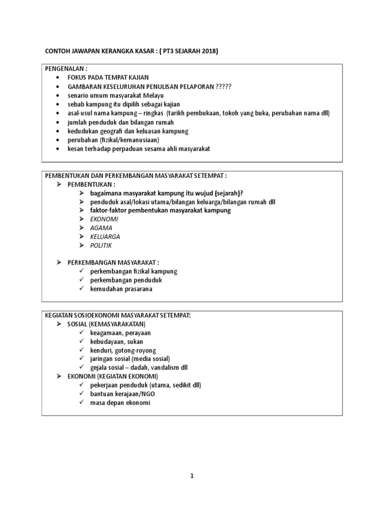 Contoh Kerangka Kasar Sejarah Pt3 englshsalam