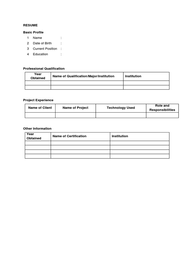 1 name 2 date of birth 3 current position 4 education pdf