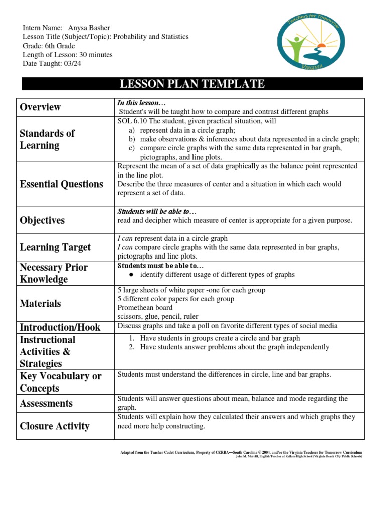 lesson plan probability and statistics | Lesson Plan | Educational ...
