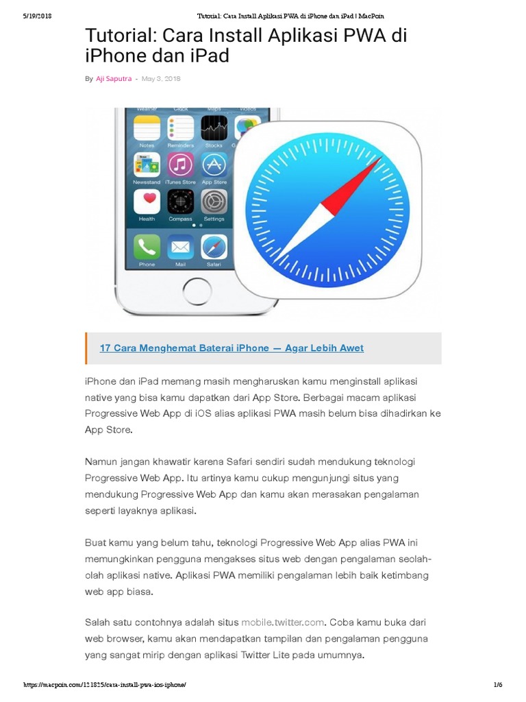 Tutorial_ Cara Install Aplikasi PWA Di iPhone Dan iPad