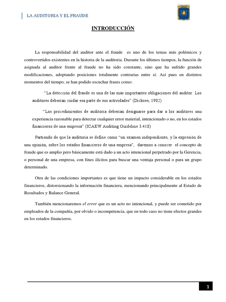 La Auditoría y El Fraude P. | PDF | Contralor | Contabilidad
