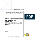 Reglamento Tecnico de Diseño de Plantas Potabilizadoras de Agua