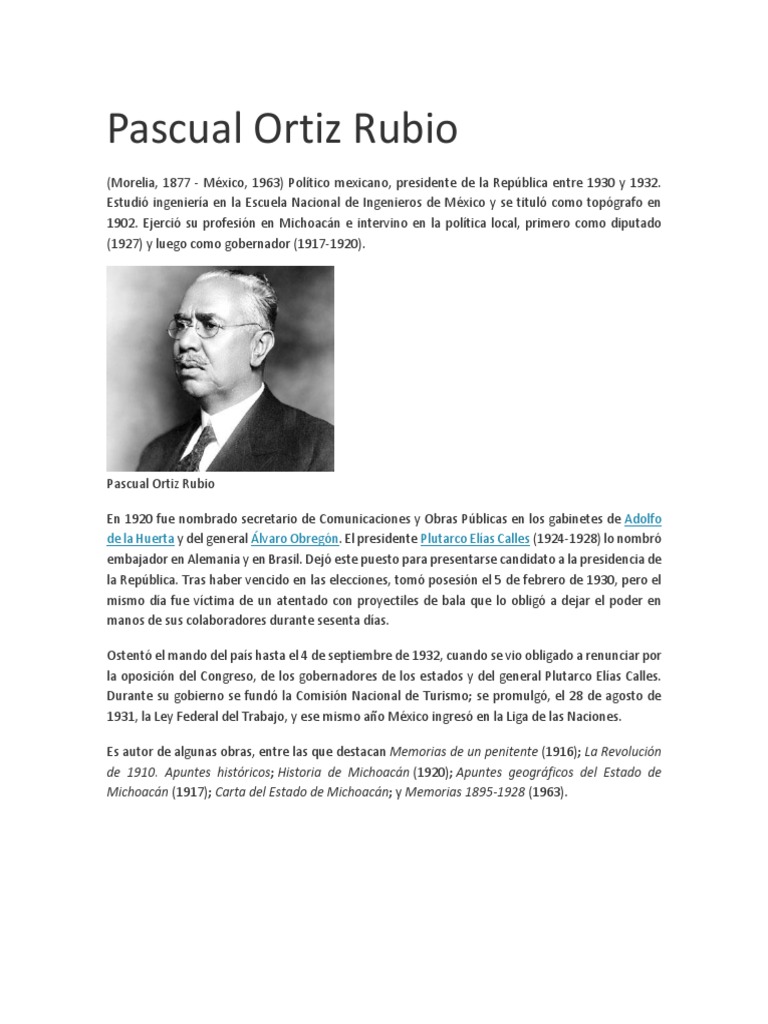 Pascual Ortiz Rubio PDF Gobierno