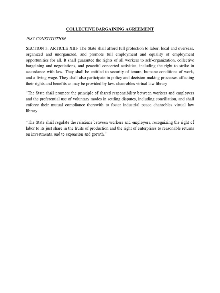 Collective Bargaining Agreement PDF