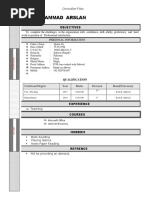 Muhammad Arslan: Curriculum Vitae