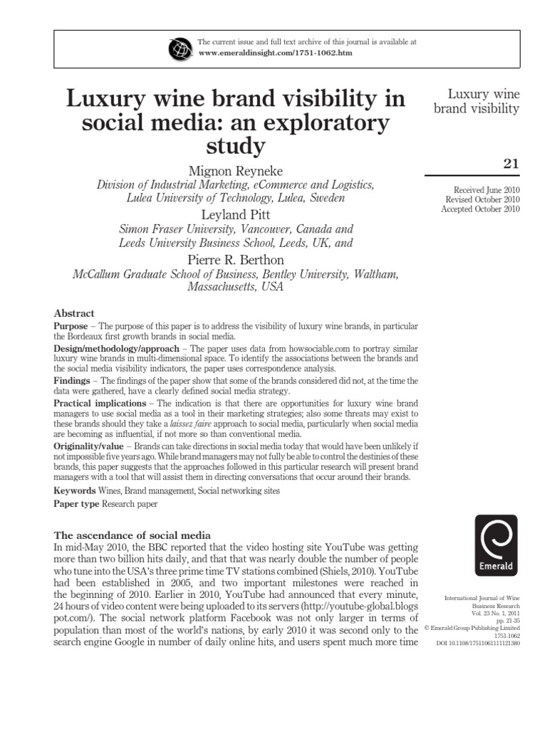 Luxury Wine Brand PDF | PDF | Social Media | Popular Culture & Media ...