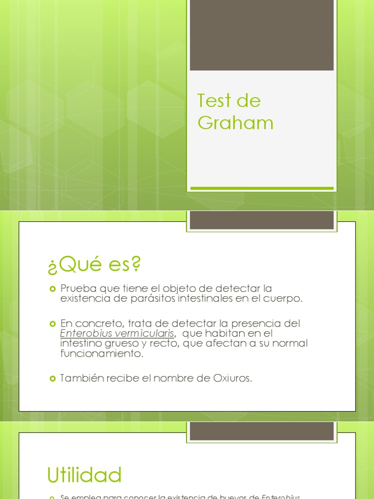 Test de Graham para detectar oxiuros | PDF