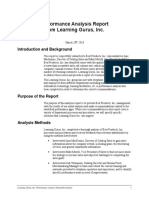 Performance Analysis Report From Learning Gurus, Inc.: Introduction and Background
