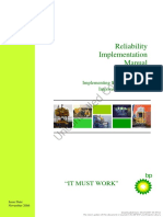 BP Subsea Reliability Implementation Manual