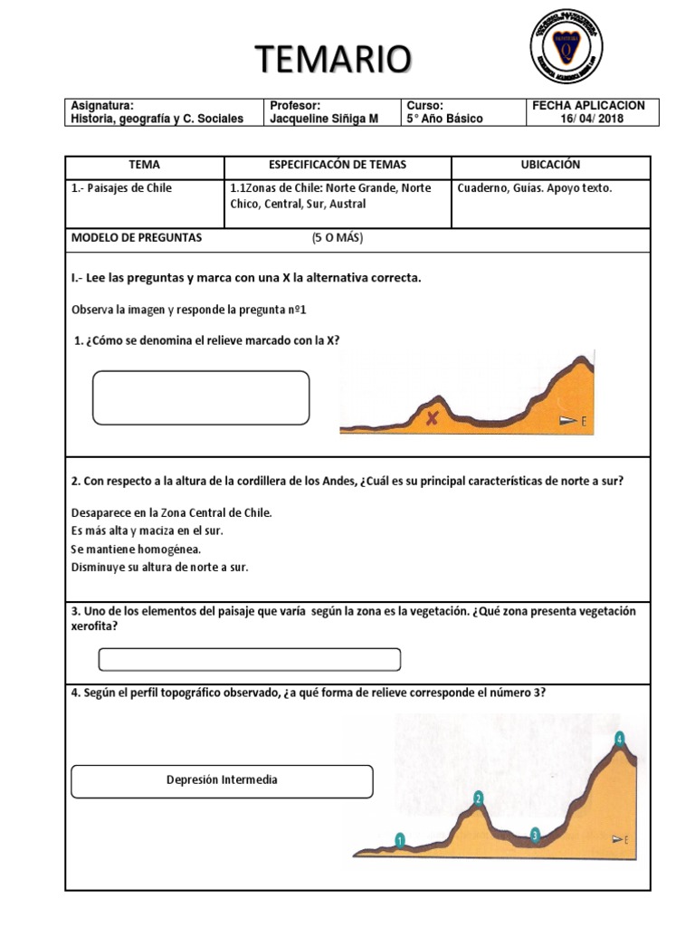 Perfiles Topográficos de Chile | PDF | Chile | Ciencias de la Tierra