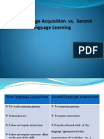 First Language Acquisition Vs Second Language Acquisition