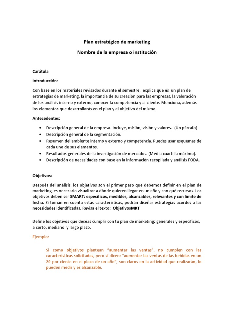 Guía para un Plan de Marketing Efectivo | PDF | Investigación de ...