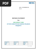Method Statement For Tank Installation | PDF | Welding | Construction