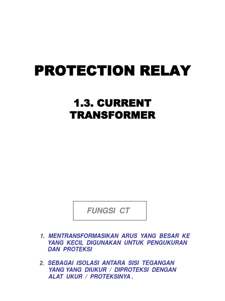 Current Transformer for Protection Relay | PDF