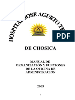 De Chosica: Manual de Organización Y Funciones de La Oficina de Administración
