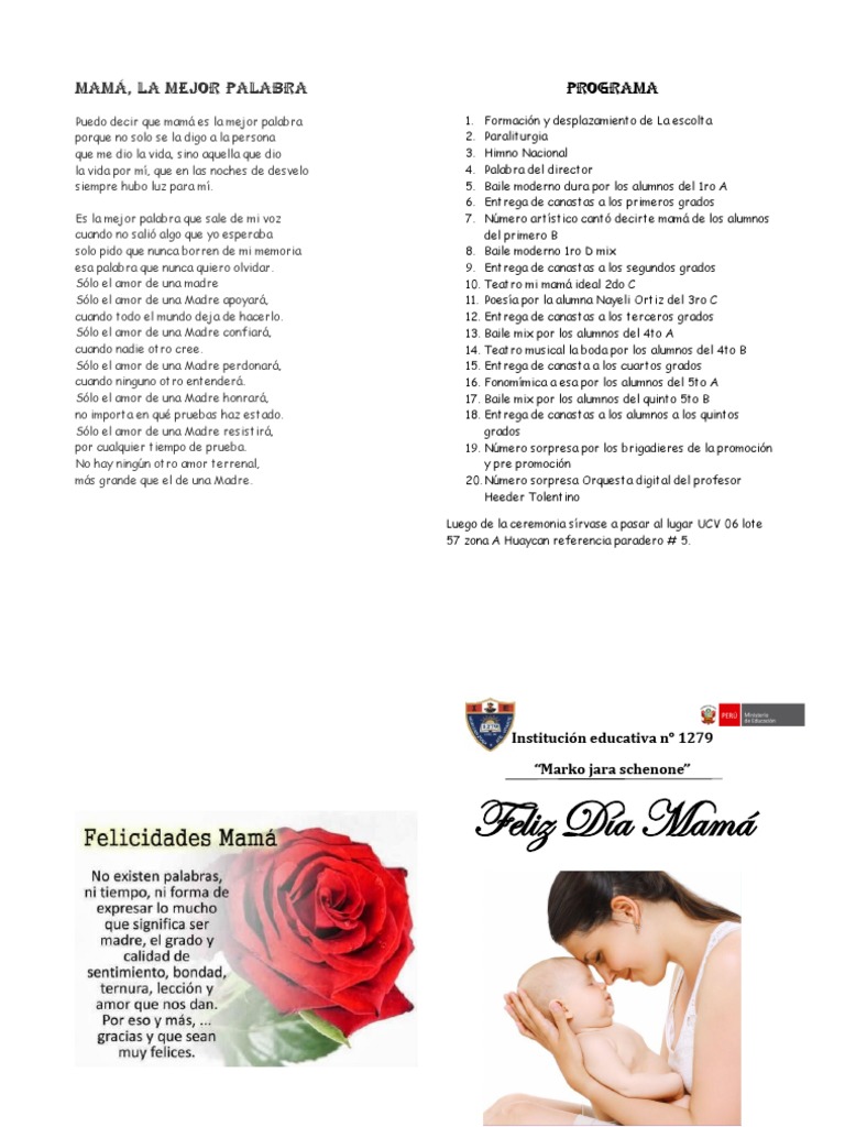 Programa para el Día de las Madres | PDF | Amor | Entretenimiento (general)
