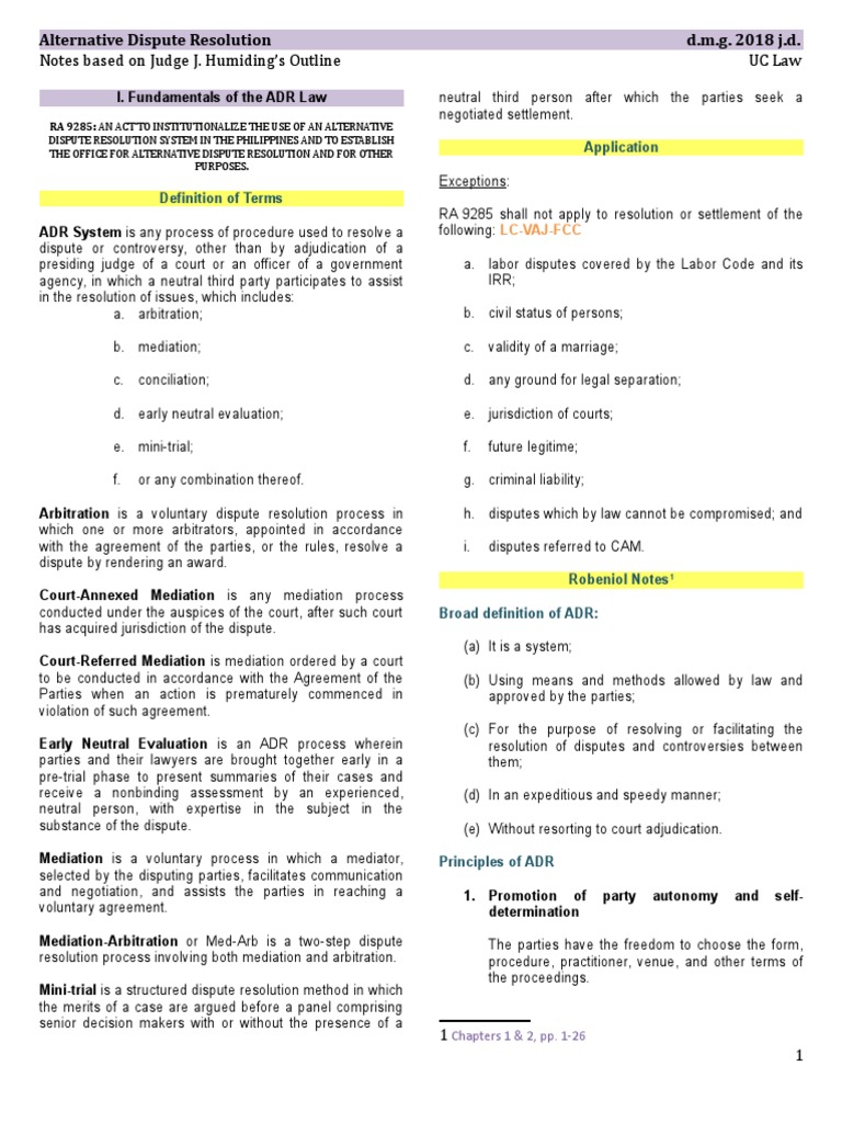 Overview of Alternative Dispute Resolution | PDF | Mediation ...