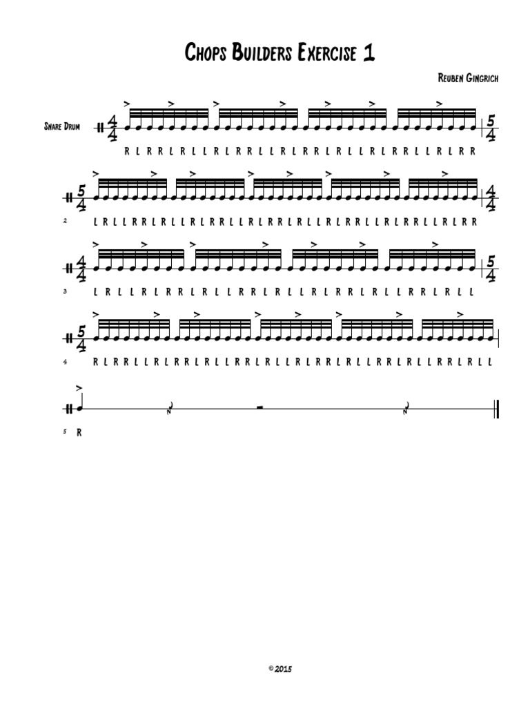 Chops Builders Exercise 1 Snare Drum RLRRLRLLRLRRLLRLRRLRLLRLRRLLRLRR