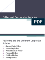 Different Corporate Policies
