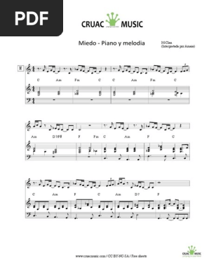 Miedo Amaia Piano Miedo De Amaia Piano Y Melodia Pdf Fonologia Fonetica