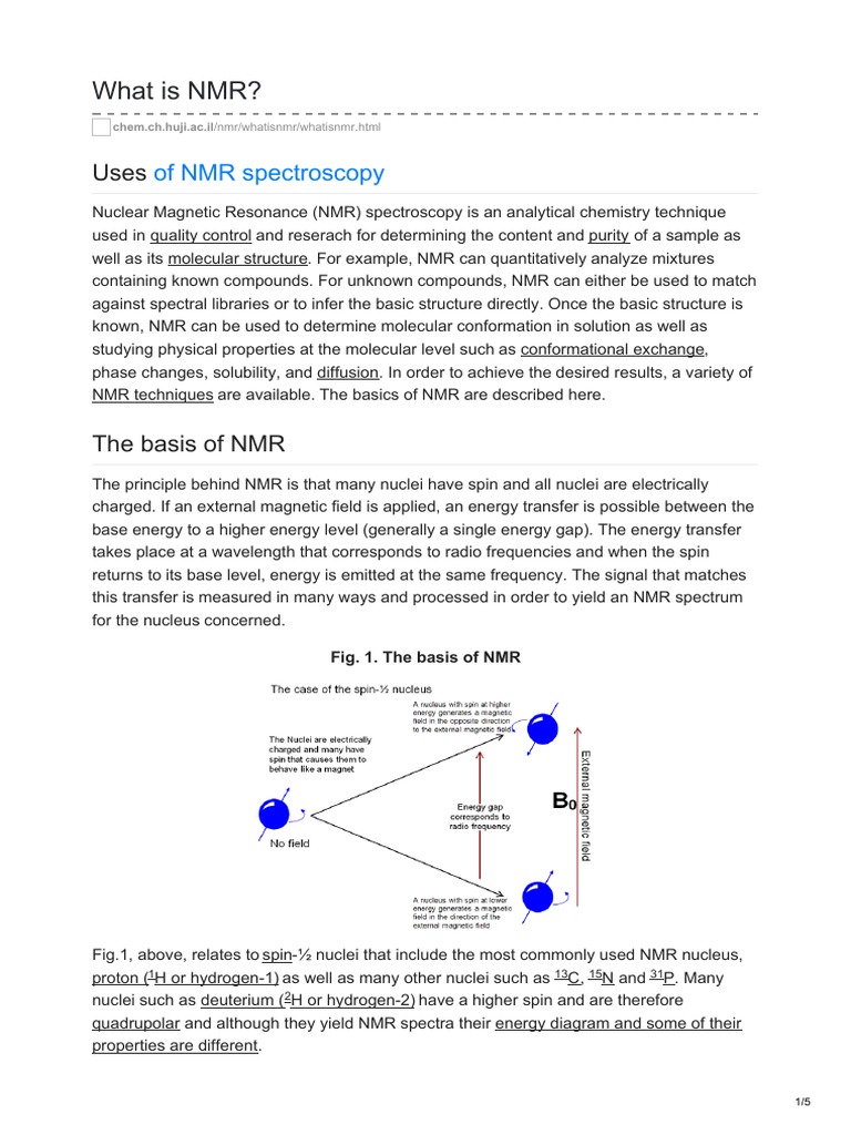 A Comprehensive Introduction to Nuclear Resonance (NMR