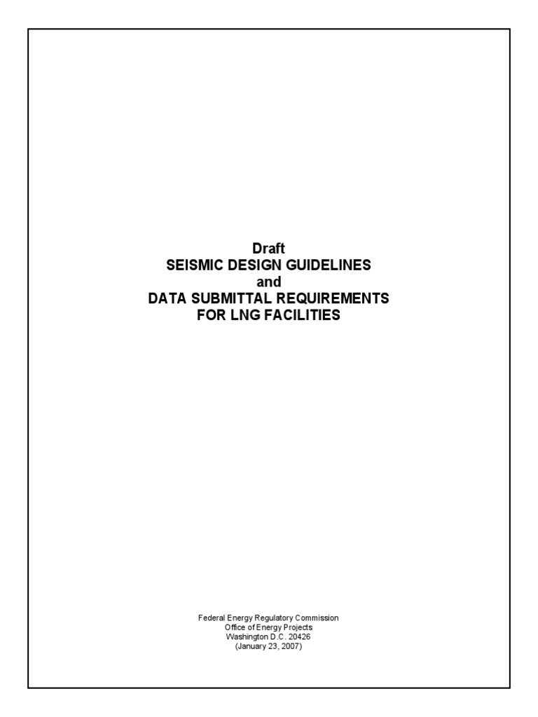 LNG Seismic Design Guidelines Draft | PDF | Earthquakes | Federal ...