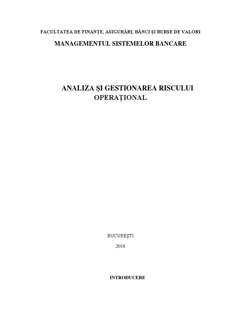 Managementul Riscului Operational | PDF