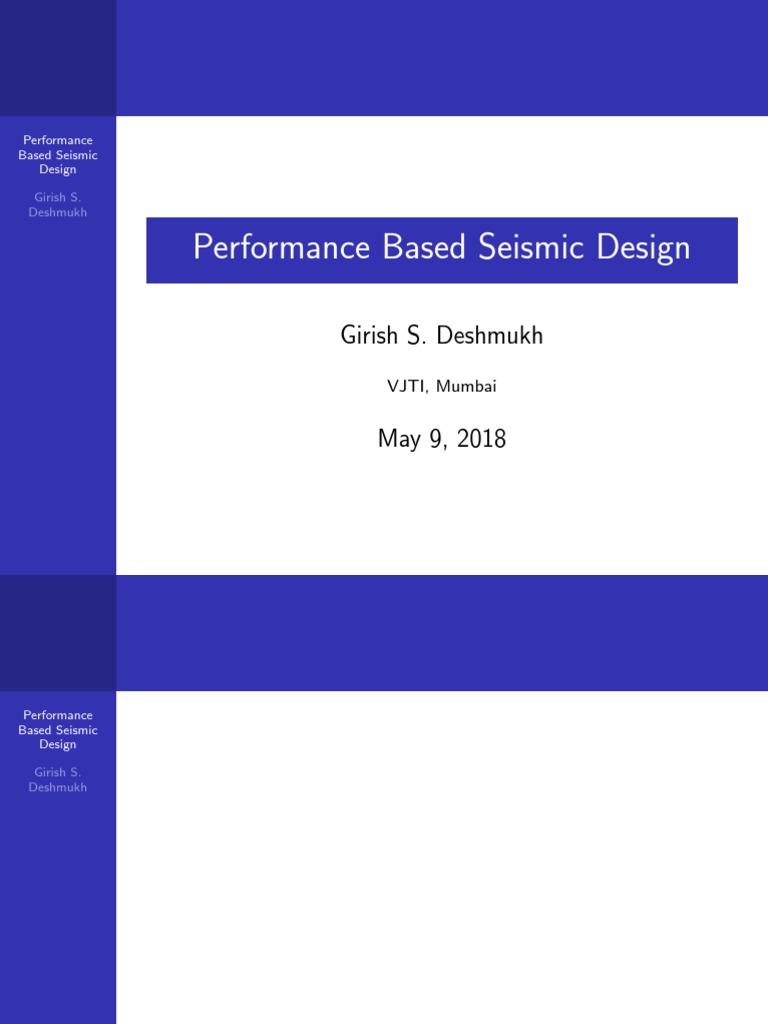 Performance Based Seismic Design: Girish S. Deshmukh | PDF | Computers
