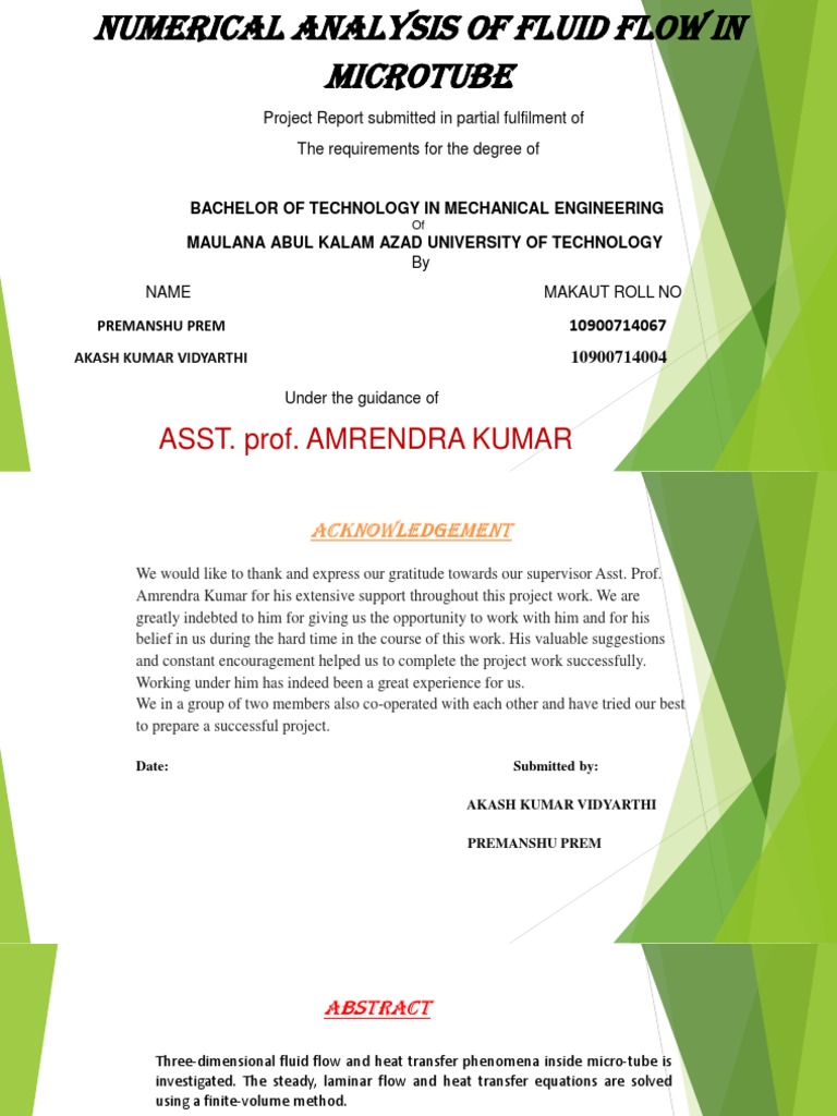 Numerical Analysis of Microtube Flow | PDF | Heat Transfer | Thermal ...