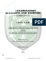 4a - Bar Q and A - Credit Transactions and Torts and Damages
