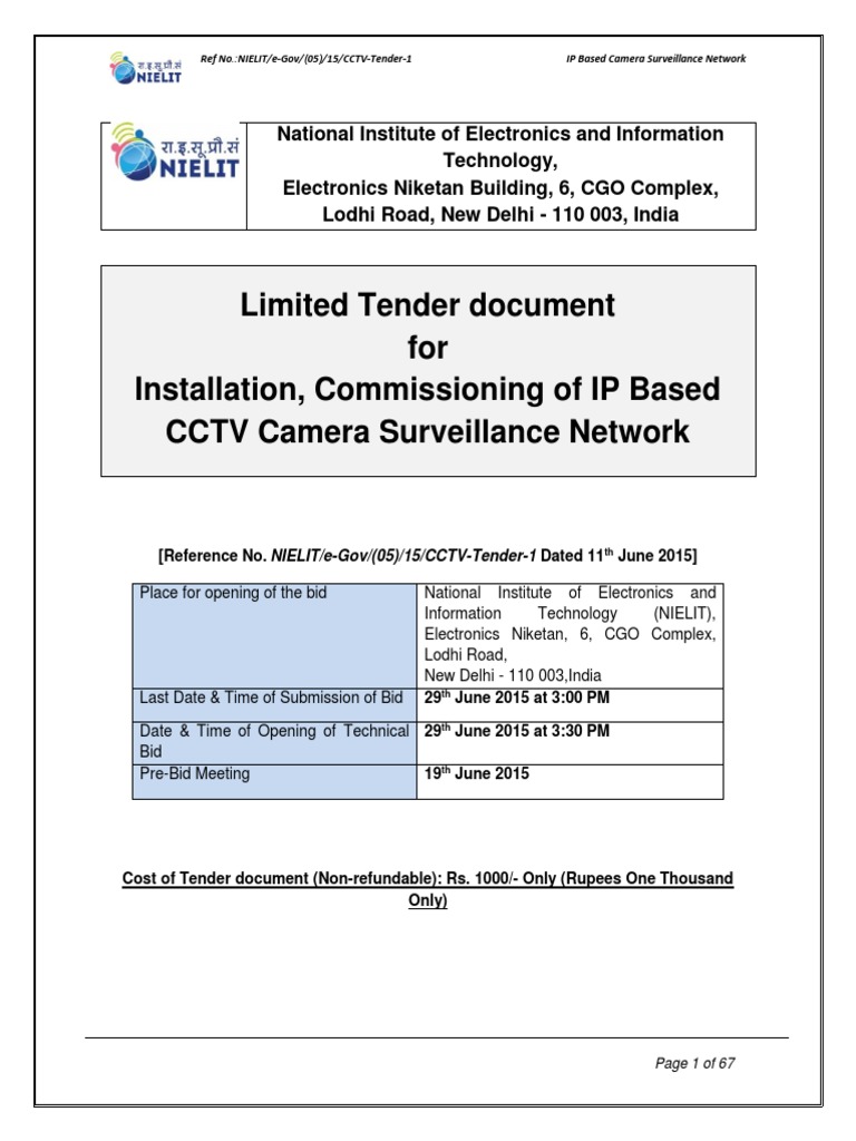 150612 CCTV Installation Request For Proposal Surveillance