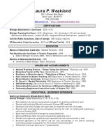 Resume Leadership Weakland Updated Spring 2018 Without References
