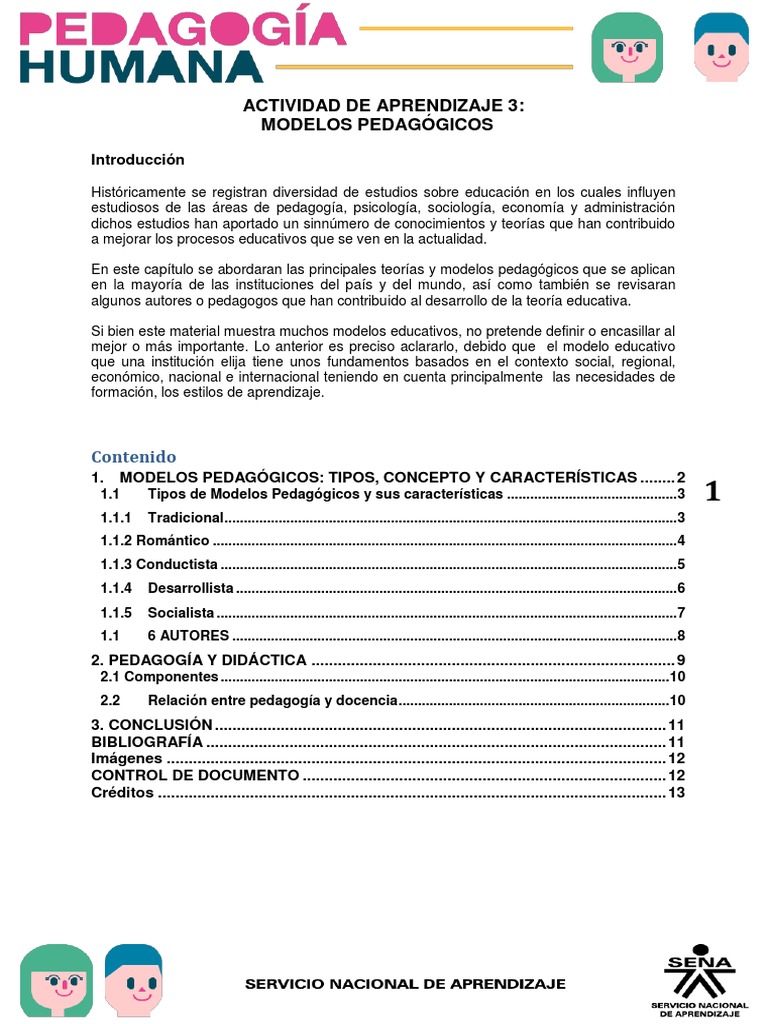 Modelos Pedagógicos: Tipos y Características | PDF | Maestros | Plan de ...