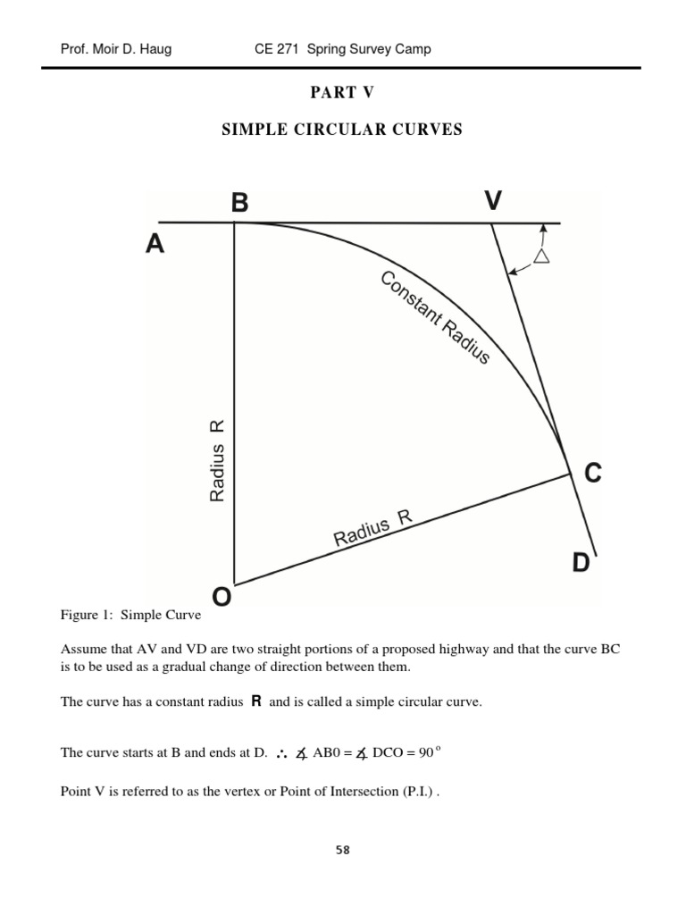 PART 5 Simple Curves - Updated PDF | PDF | Angle | Foot (Unit)