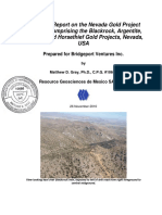 Bridgeport Ventures M Gray 43-101 Report on Blackrock Argentite Bellview Horsethief Nevada Gold Project Portfolio 2010 Nov 26 1130 Hours FINAL Acrobat X.26101802