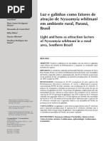 Cassia, II - 2007 - Luz e Galinhas Como Fatores de Atração de Nyssomyia Whitmani Em Ambiente Rural , Paraná , Brasil Light and Hens as A